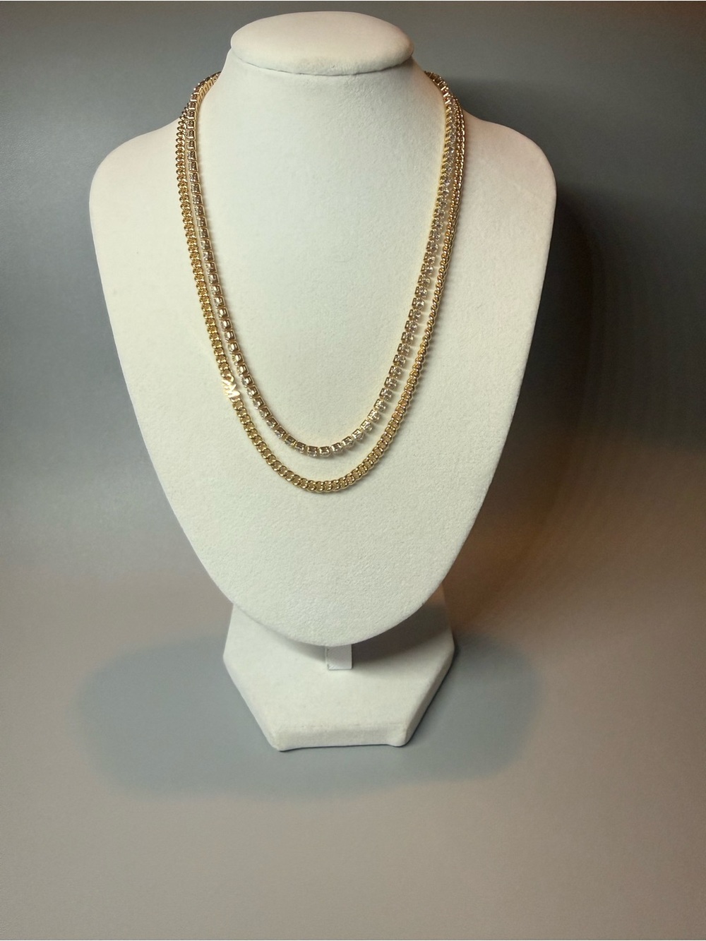 Michael Kors Gold Chain Necklace with Crystal Accents